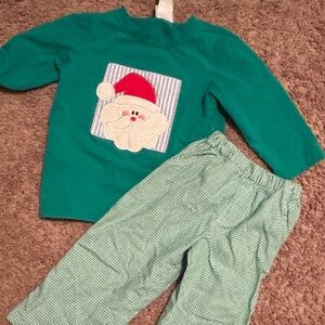 Kids Festive Santa Matching Set - Green